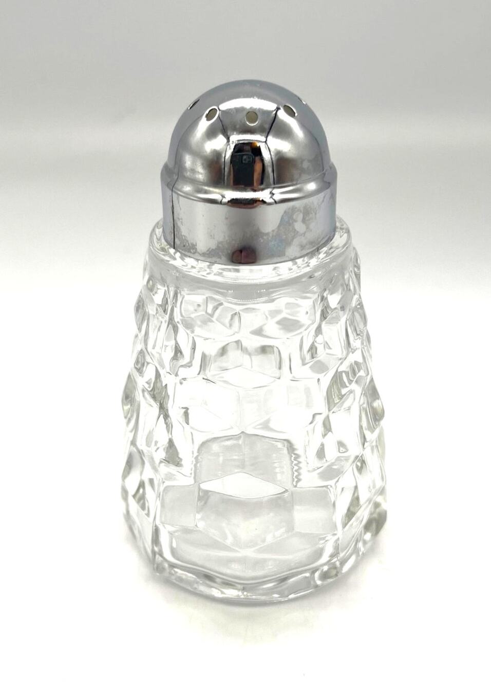 Vintage MCM Fostoria American Clear Glass Salt / Pepper Shaker